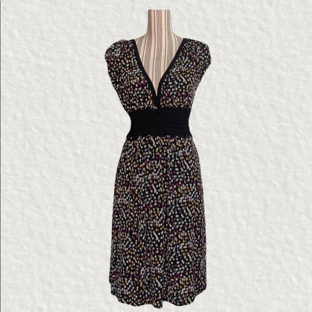 FANG Polka Dot Dress with Cap Sleeves